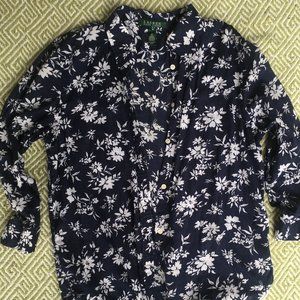 Ralph Lauren Light-Weight Floral Button Down Top
